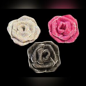 Elegant Rose Patch Set - Pink, Silver, Black